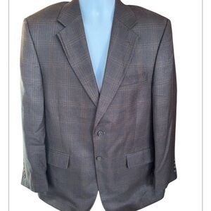 Haspel Vgt men’s brown plaid wool bland suit jacket size 41 men’s suit coat